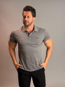 Camisa Gola Polo Masculina - Cinza Claro