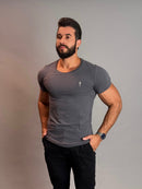 Camisa Gola Redonda Masculina - Chumbo