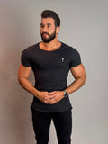 Camisa Gola Careca Masculina - Cinza Escuro